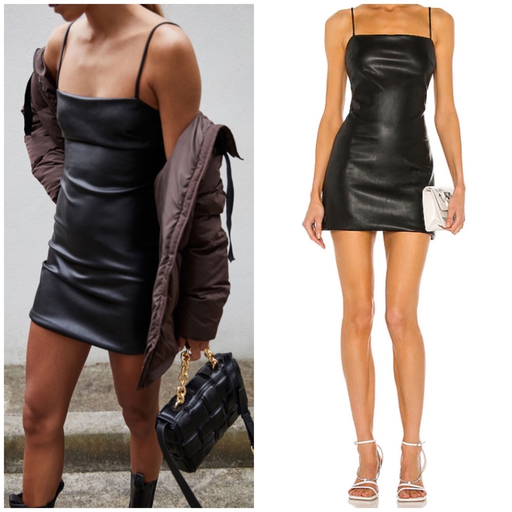 Bardot Vegan Leather Dress in Black
